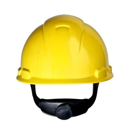 3M™ Hard Hat H-702R, Yellow 4-Point Ratchet Suspension including Chinstrap